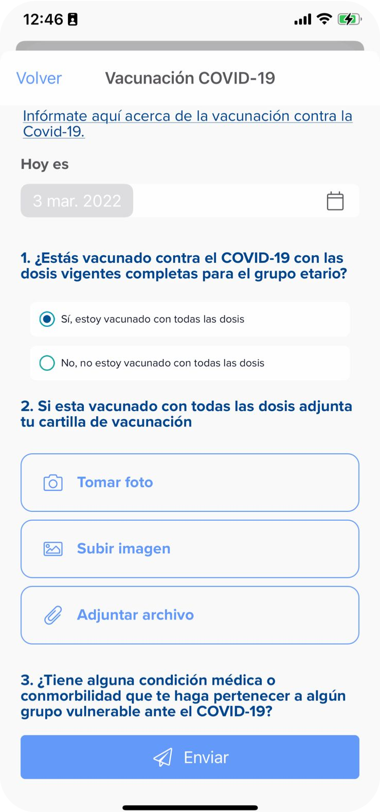 Mockup: COVID-19 Vaccination Form