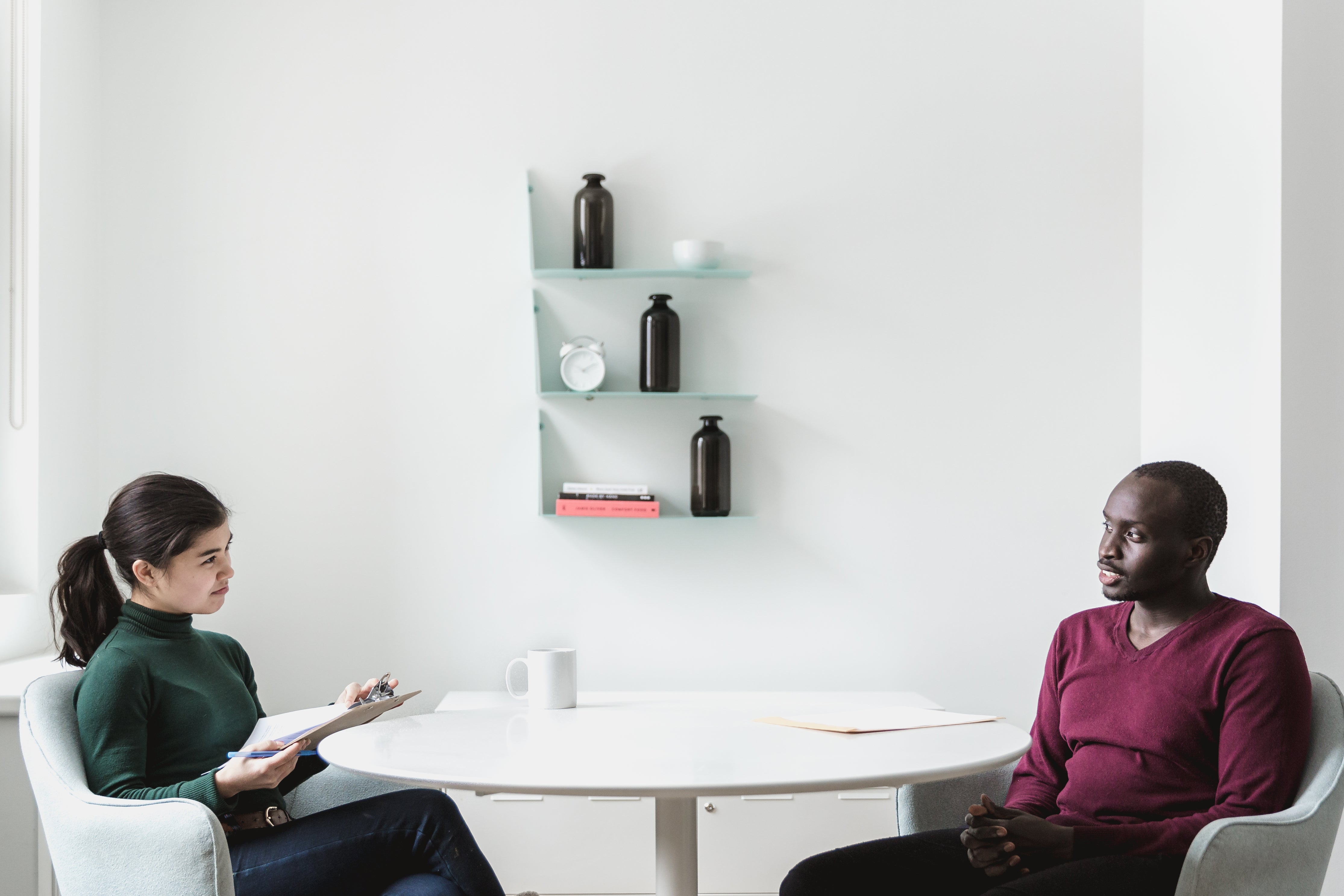 A person being interviewed for user research