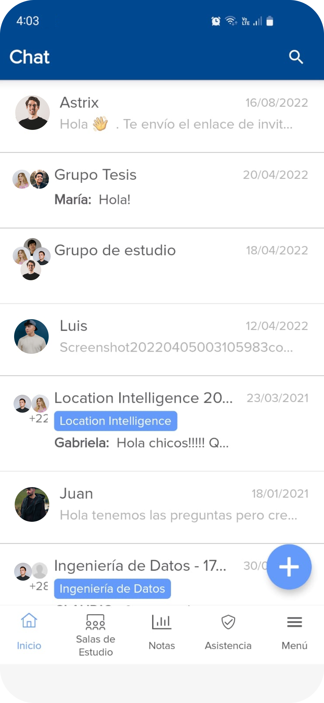 Chat feature mockup
