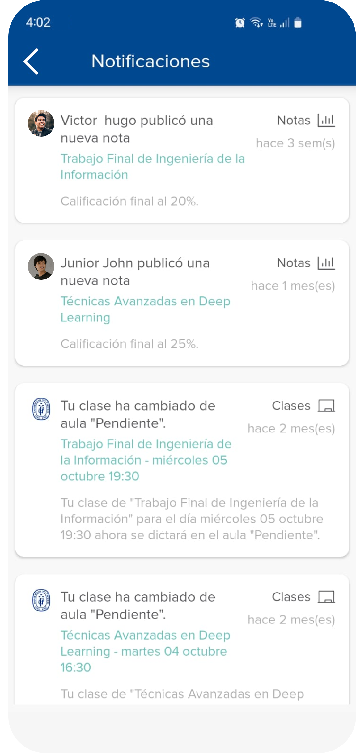 Push notifications mockup